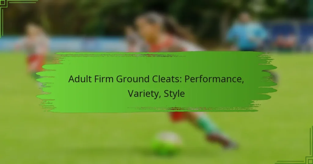 Adult Firm Ground Cleats: Performance, Variety, Style