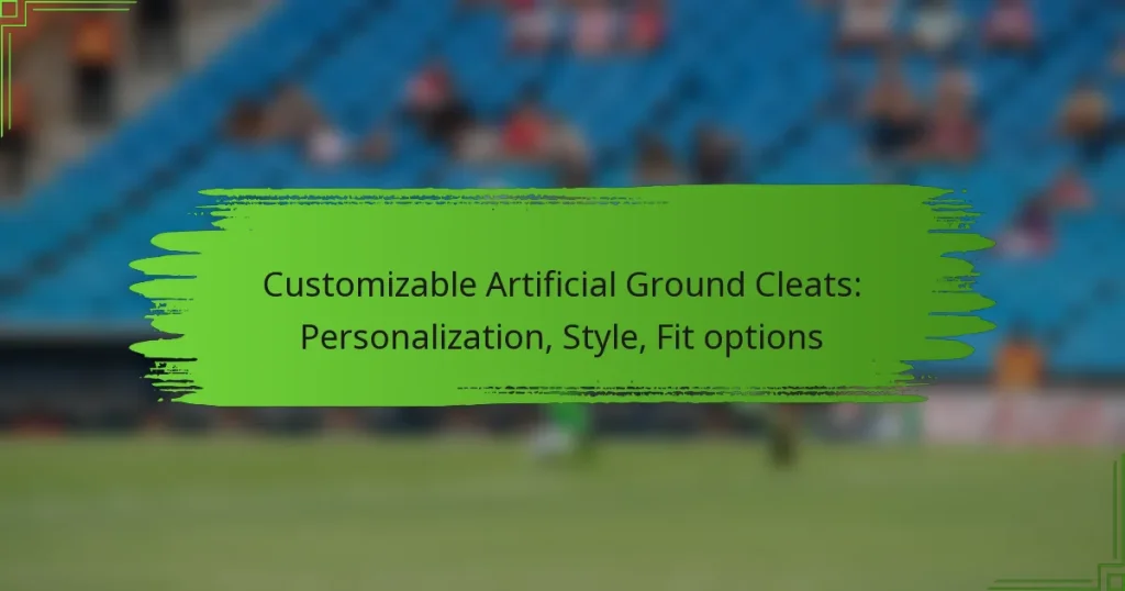 Customizable Artificial Ground Cleats: Personalization, Style, Fit options
