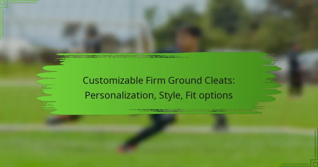 Customizable Firm Ground Cleats: Personalization, Style, Fit options