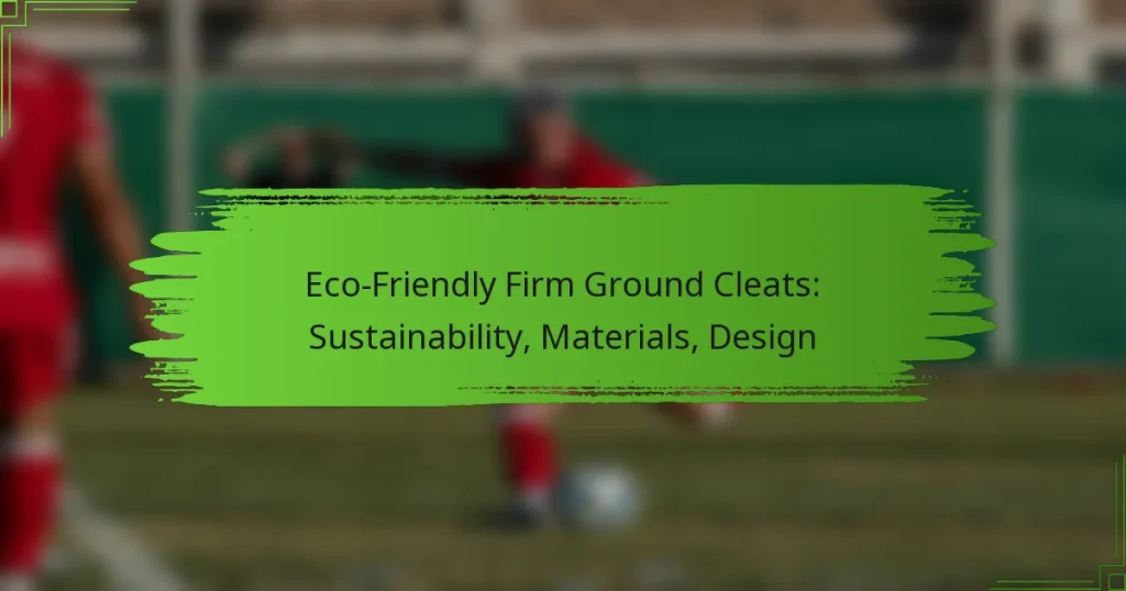 Eco-Friendly Firm Ground Cleats: Sustainability, Materials, Design