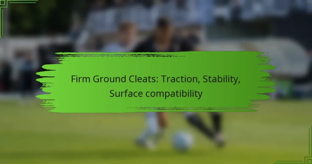 Firm Ground Cleats: Traction, Stability, Surface compatibility