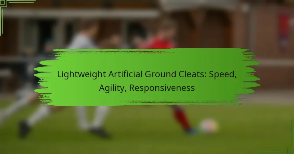 Lightweight Artificial Ground Cleats: Speed, Agility, Responsiveness