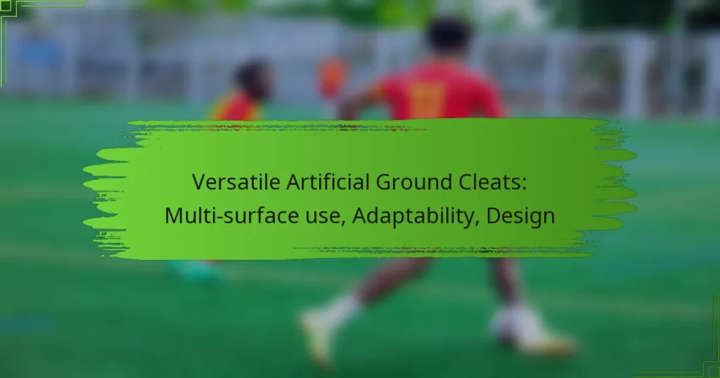 Versatile Artificial Ground Cleats: Multi-surface use, Adaptability, Design