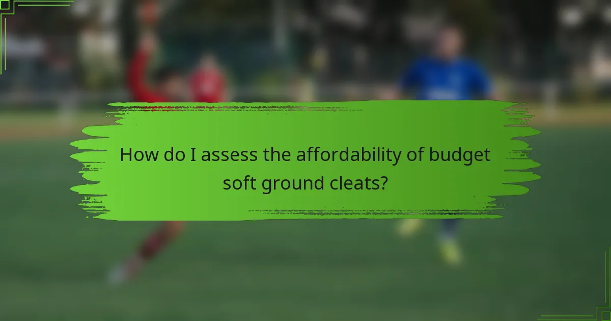 How do I assess the affordability of budget soft ground cleats?