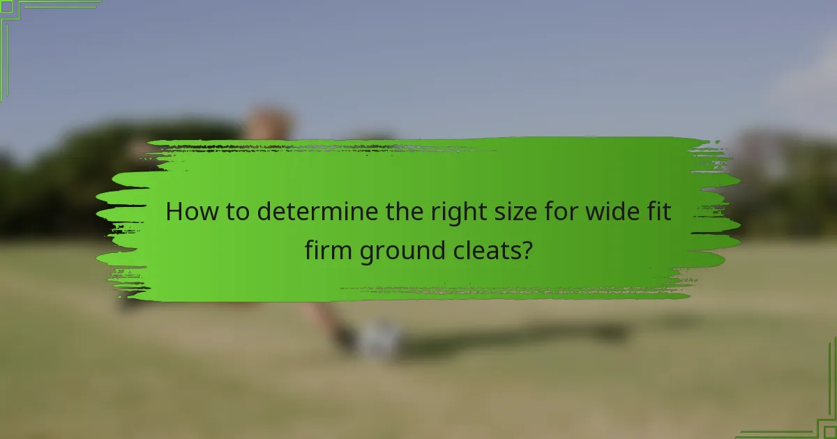 How to determine the right size for wide fit firm ground cleats?