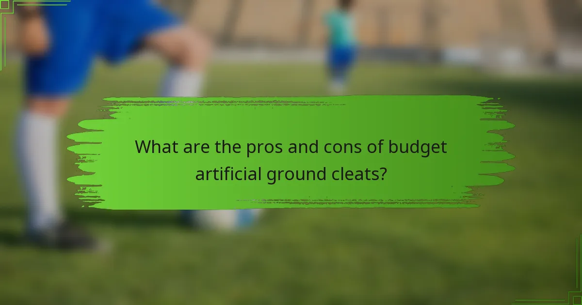 What are the pros and cons of budget artificial ground cleats?
