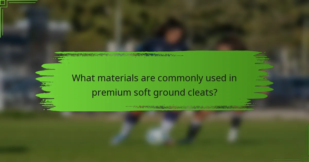 What materials are commonly used in premium soft ground cleats?