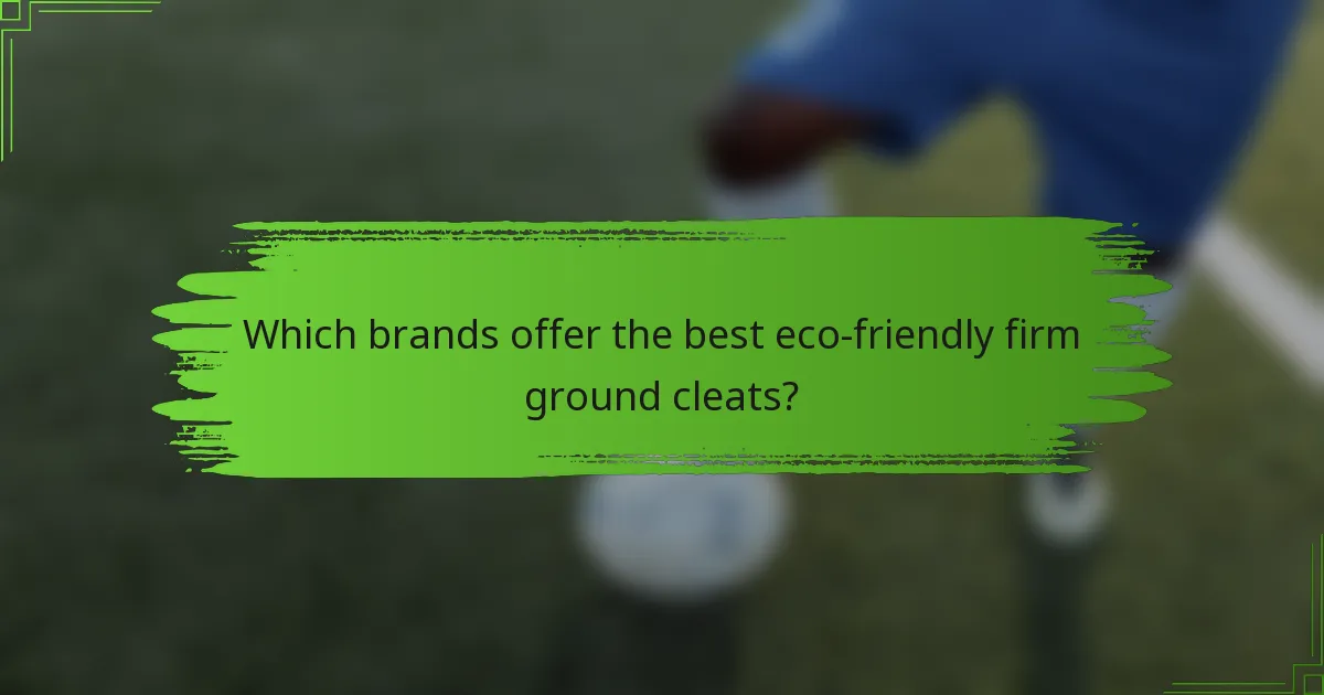Which brands offer the best eco-friendly firm ground cleats?